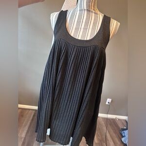 Pure Luck Black Pleated Swing Dress Size Large Shimmer Knit Sleeveless
